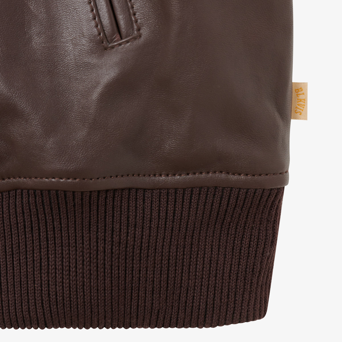 BLKVIS FULL LEATHER VARSITY JACKET - RAISIN