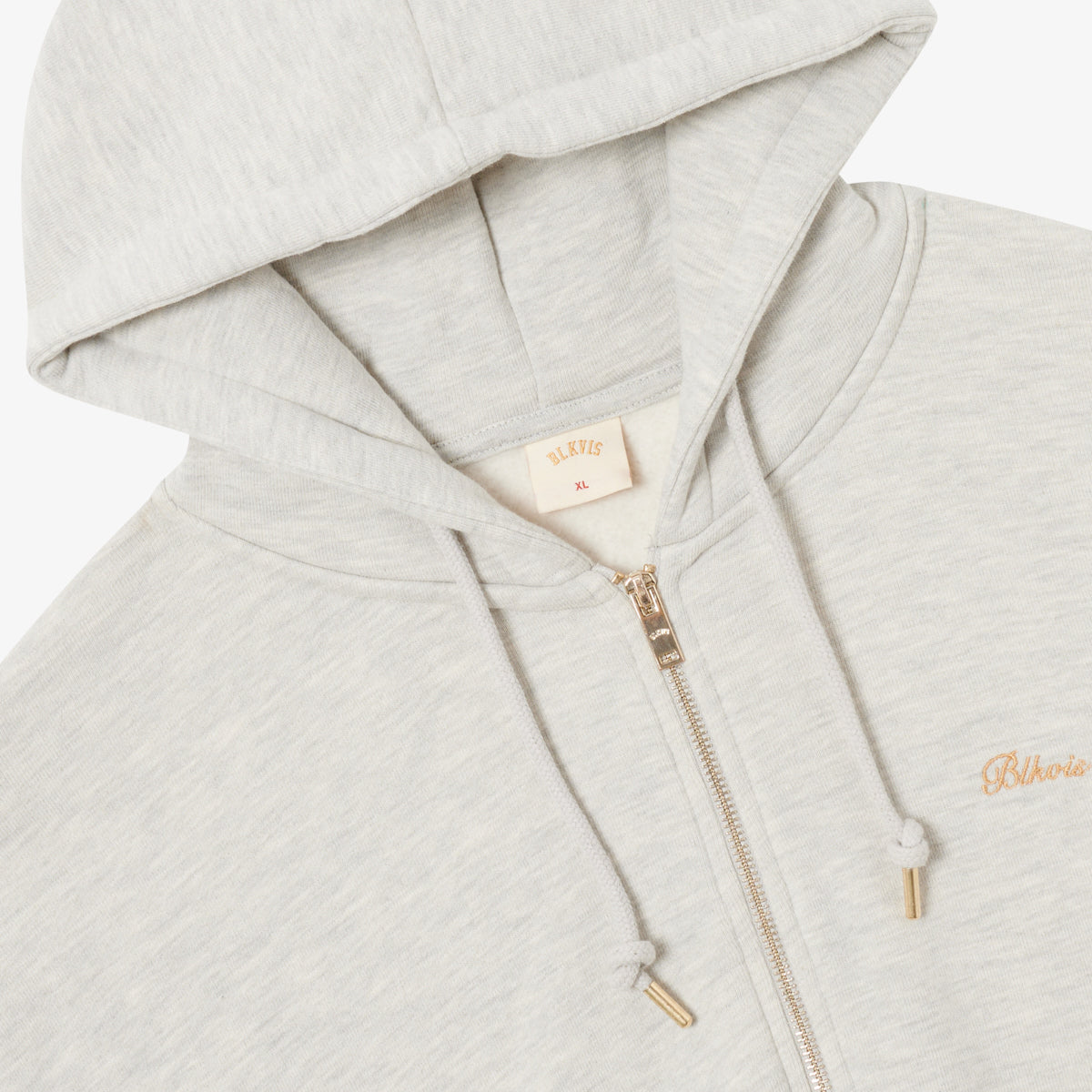 BLKVIS SCRIPT ZIP-HOODY - LIGHT GREY HEATHER