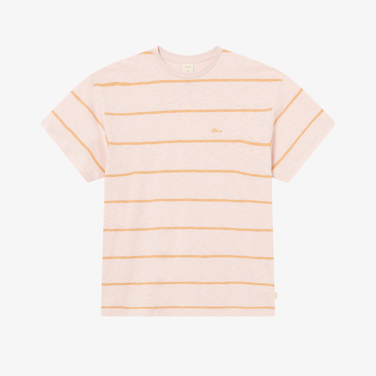 BLKVIS SCRIPT STRIPED CLUB TEE - SEPIA ROSE