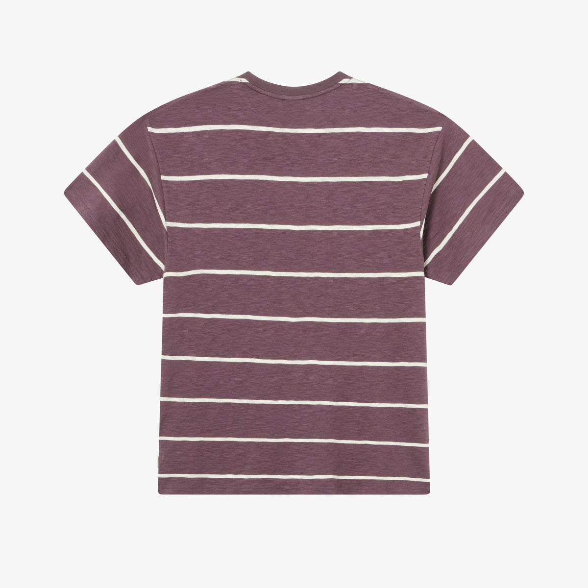 BLKVIS SCRIPT STRIPED SLUB TEE - RAISIN