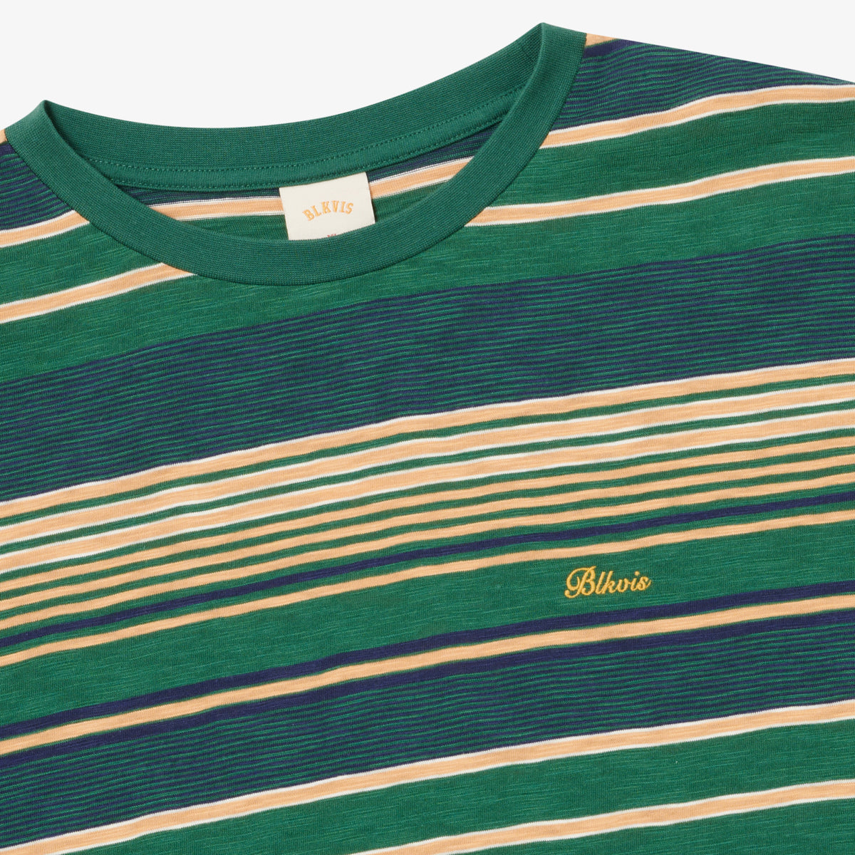 BLKVIS SOURCE STRIPED SLUB TEE - HUNTER GREEN