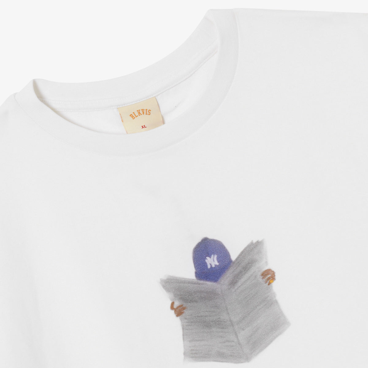 BLKVIS NEWSPAPER TEE - WHITE