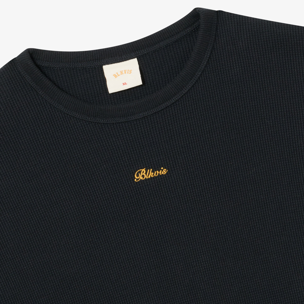 BLKVIS SCRIPT WAFFLE LONGSLEEVE - BLACK