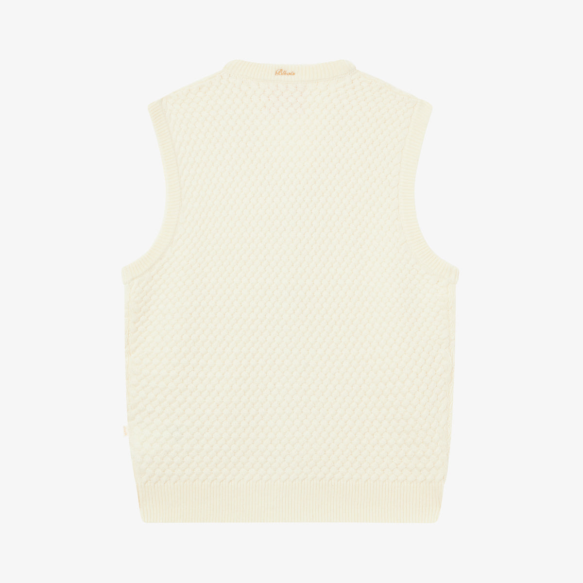 BLKVIS SCRIPT CABLE KNIT VEST - ANTIQUE WHITE