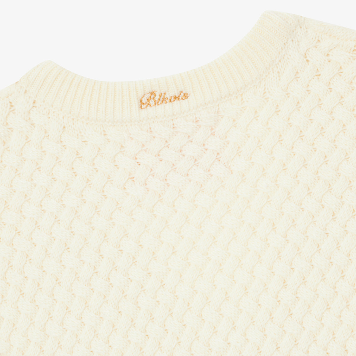 BLKVIS SCRIPT CABLE KNIT VEST - ANTIQUE WHITE