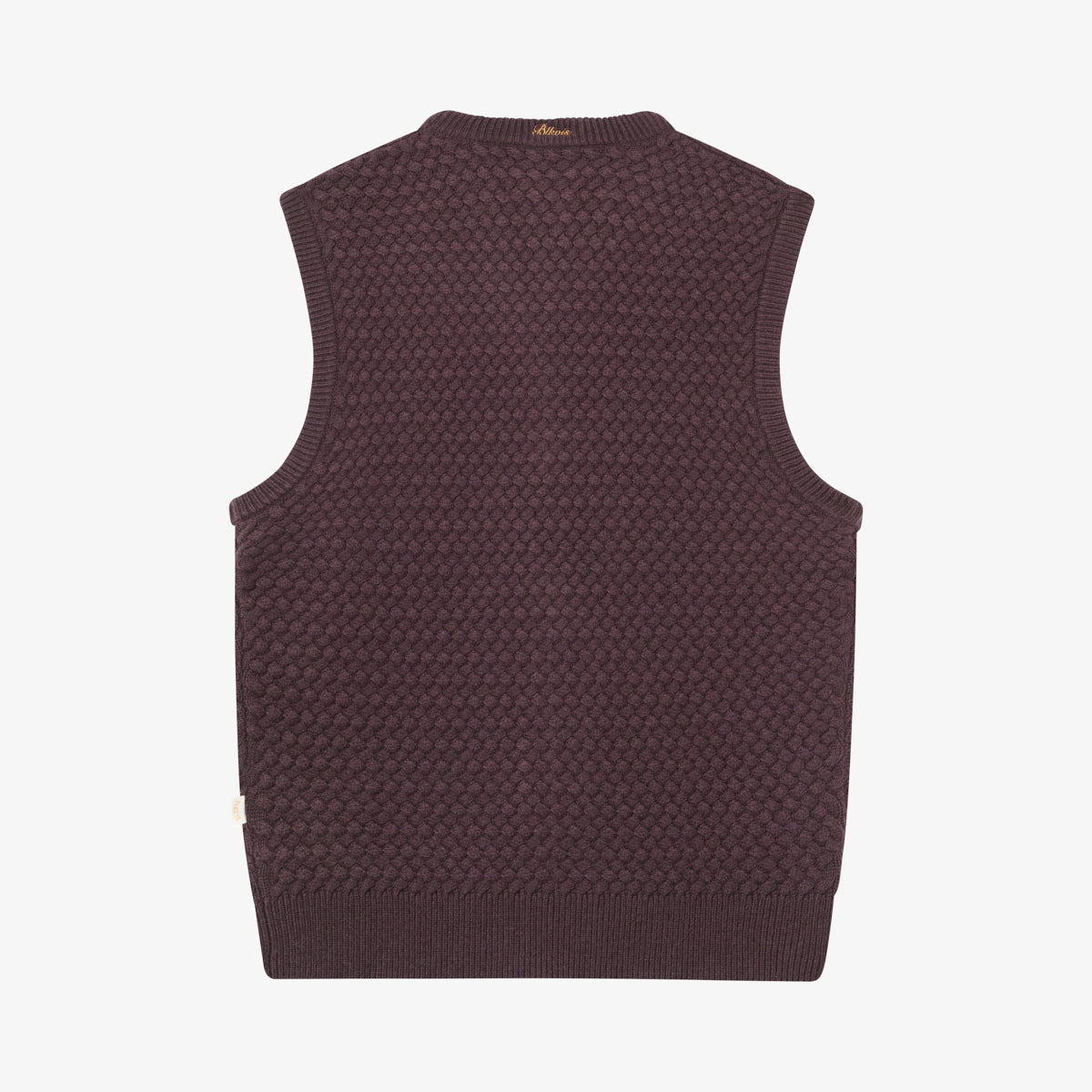 BLKVIS SCRIPT CABLE KNIT VEST - RAISIN