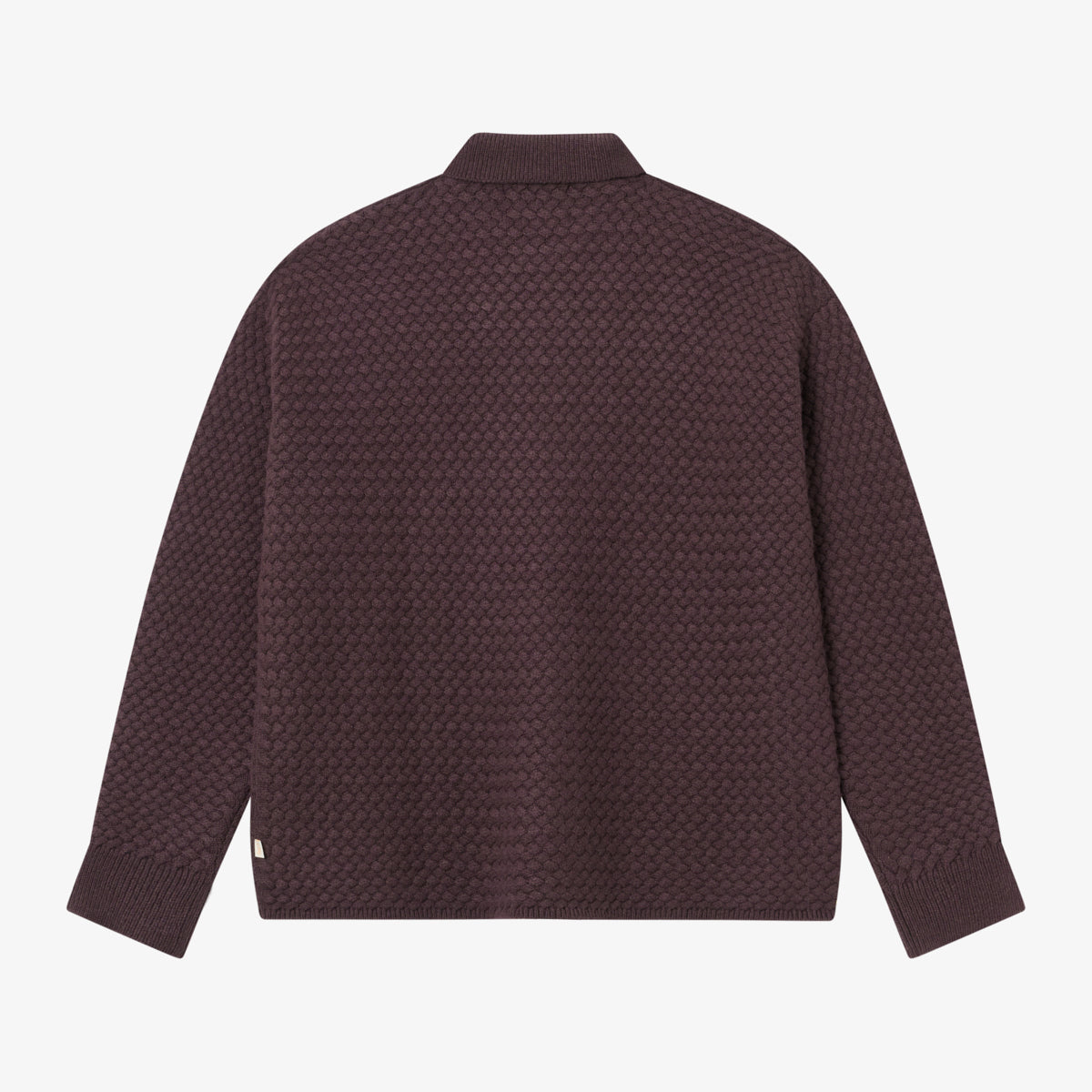 BLKVIS SCRIPT CABLE KNIT POLO - RAISIN