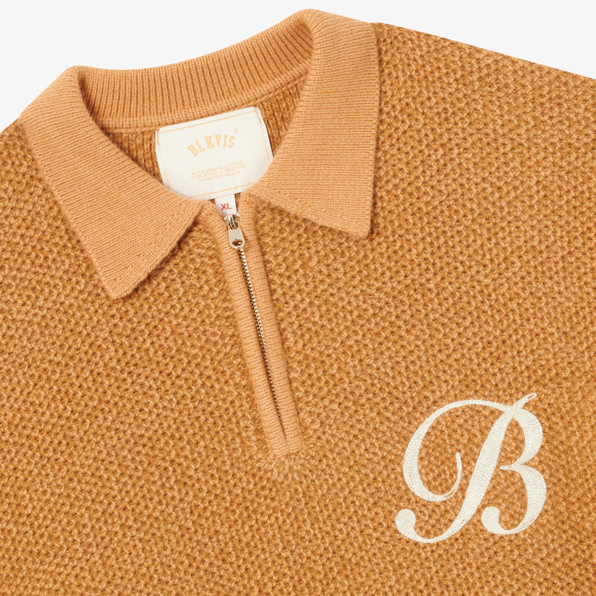 BLKVIS 2TONE STRUCTURE POLO KNIT SWEATER - TAFFY