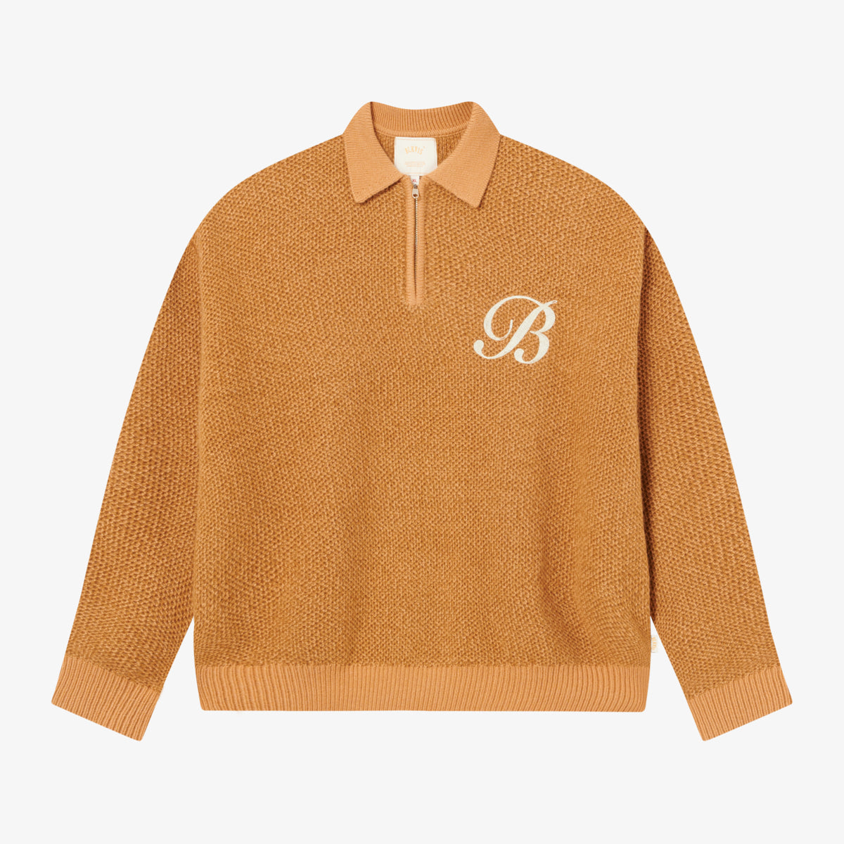 BLKVIS 2TONE STRUCTURE POLO KNIT SWEATER - TAFFY