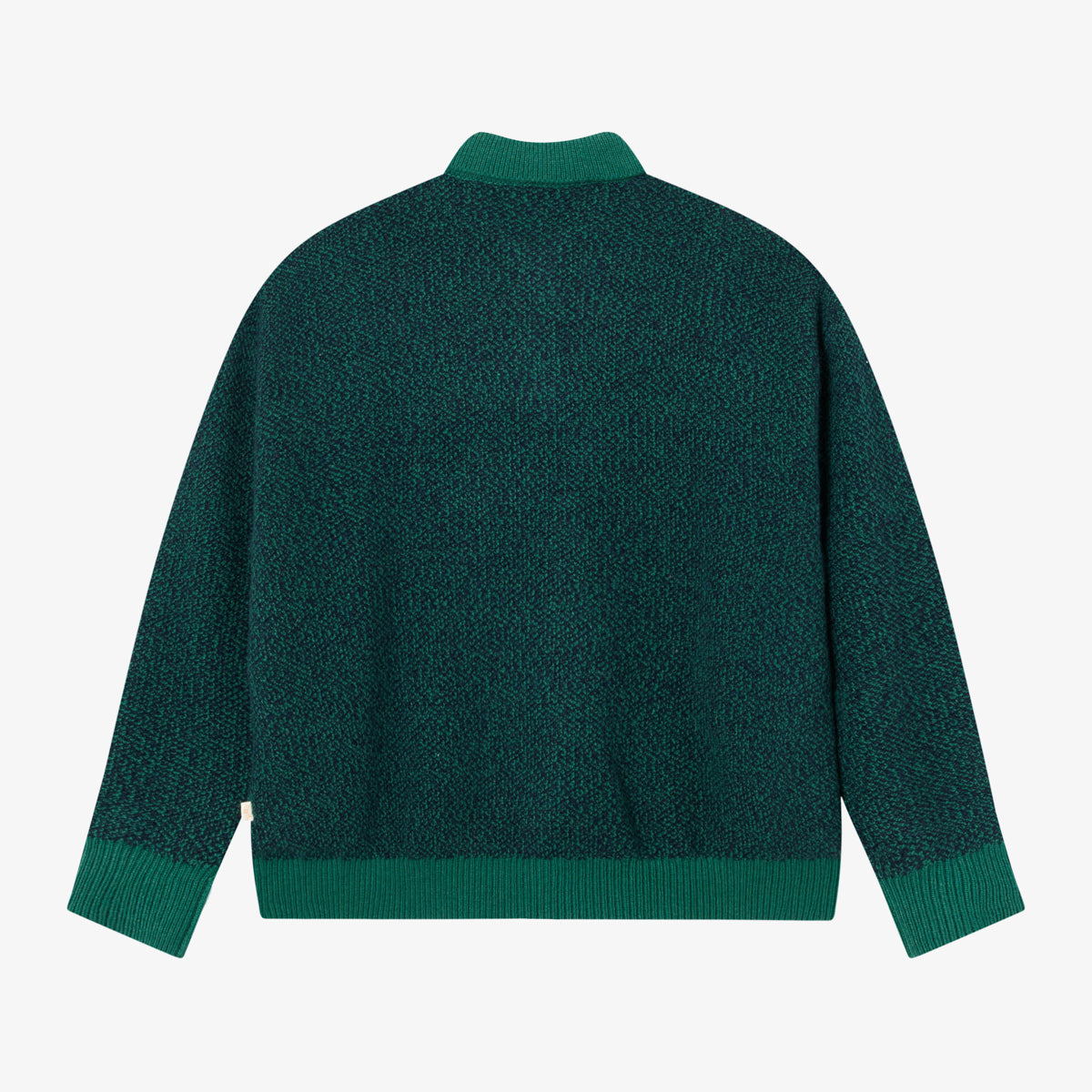 BLKVIS 2TONE STRUCTURE POLO KNIT SWEATER - HUNTER GREEN