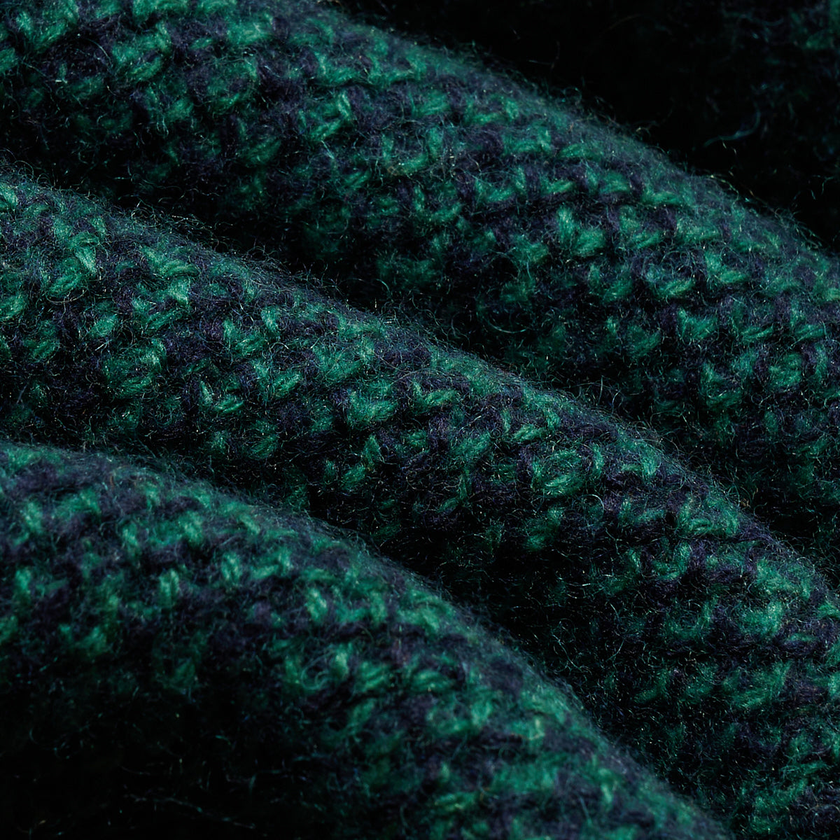 BLKVIS 2TONE STRUCTURE POLO KNIT SWEATER - HUNTER GREEN