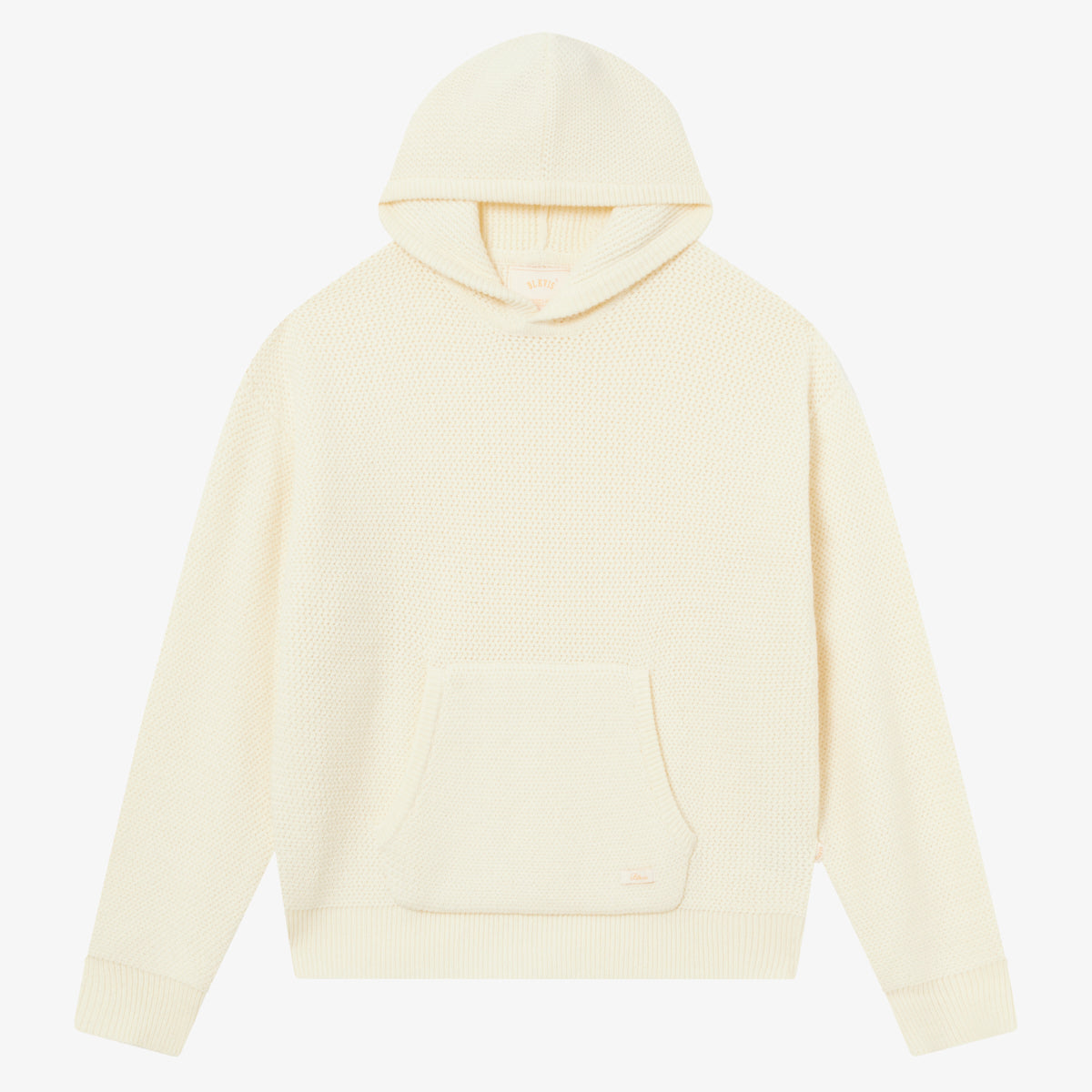 BLKVIS SCRIPT HEAVY KNIT HOODY - ANTIQUE WHITE