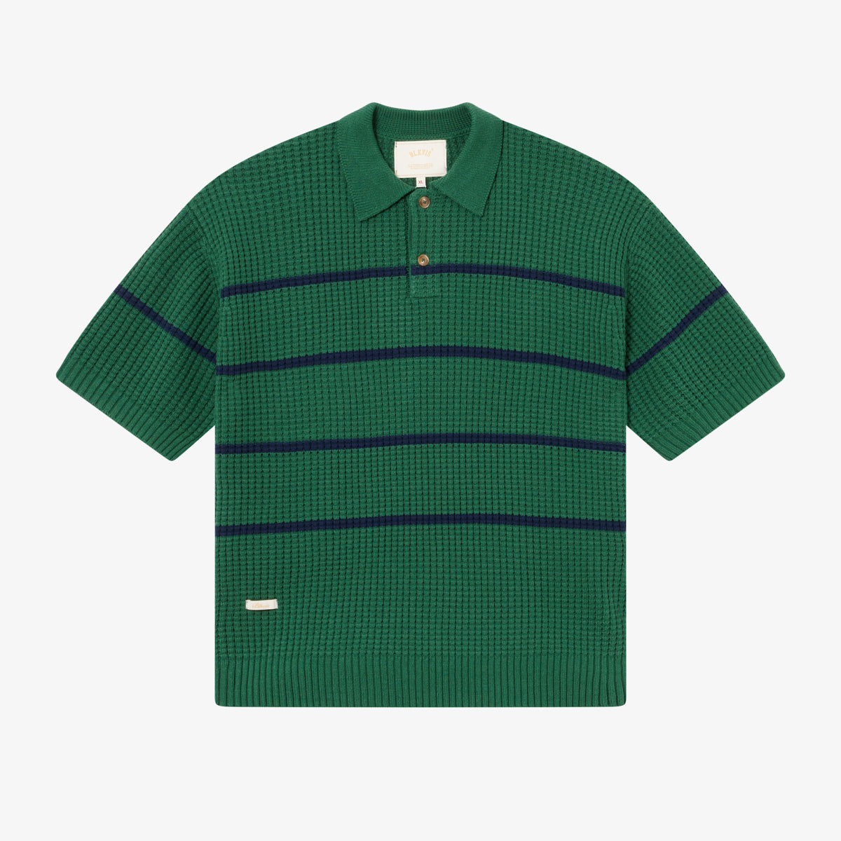 BLKVIS WAFFLE KNIT POLO - HUNTER GREEN