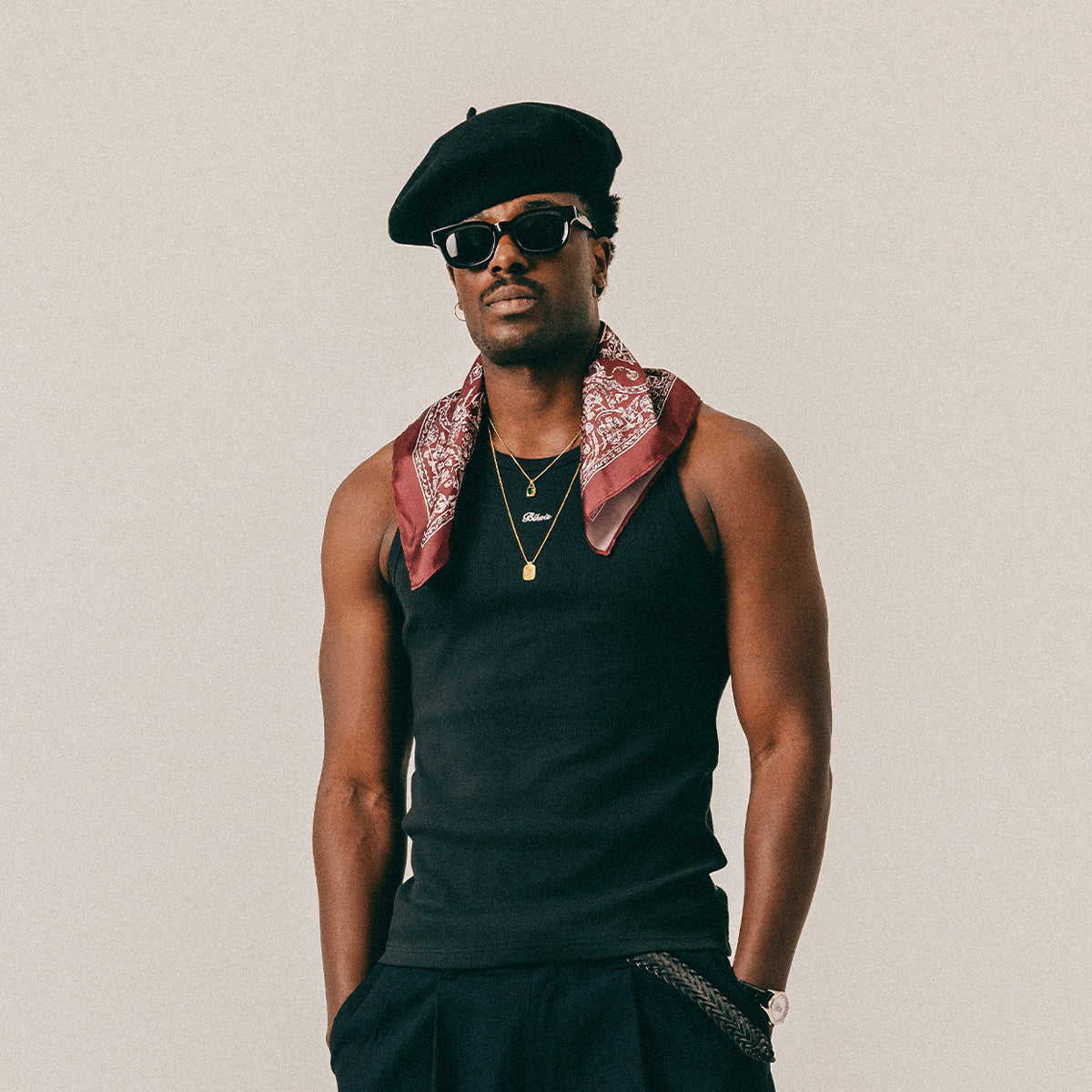 SCRIPT TANK TOP - BLACK