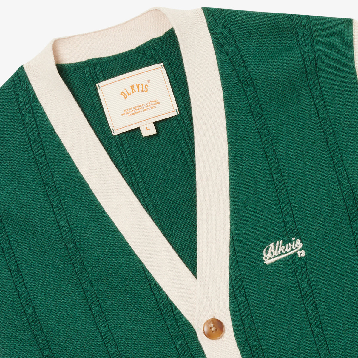 2TONE CABLE KNIT SWEATER - HUNTER GREEN