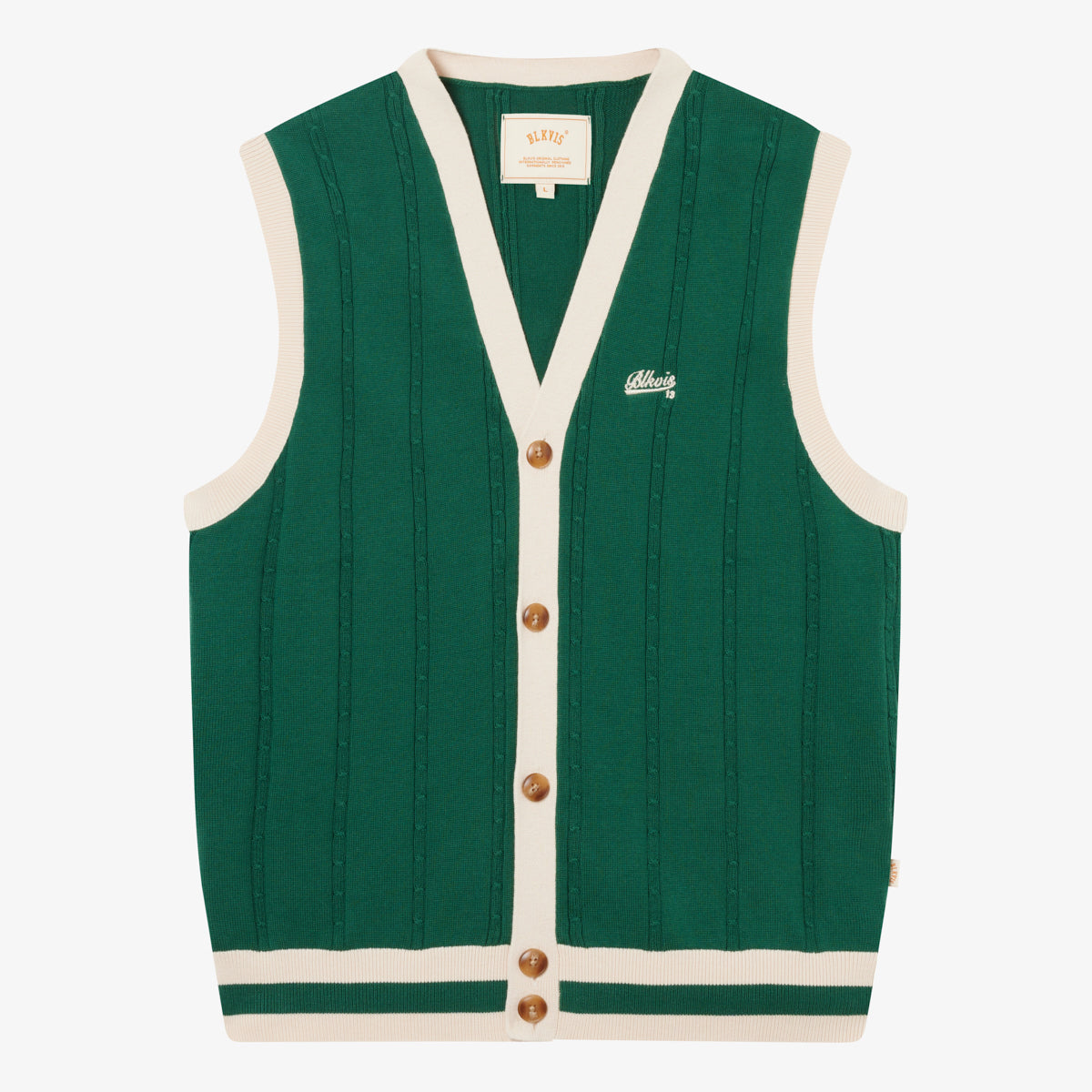 2TONE CABLE KNIT SWEATER - HUNTER GREEN