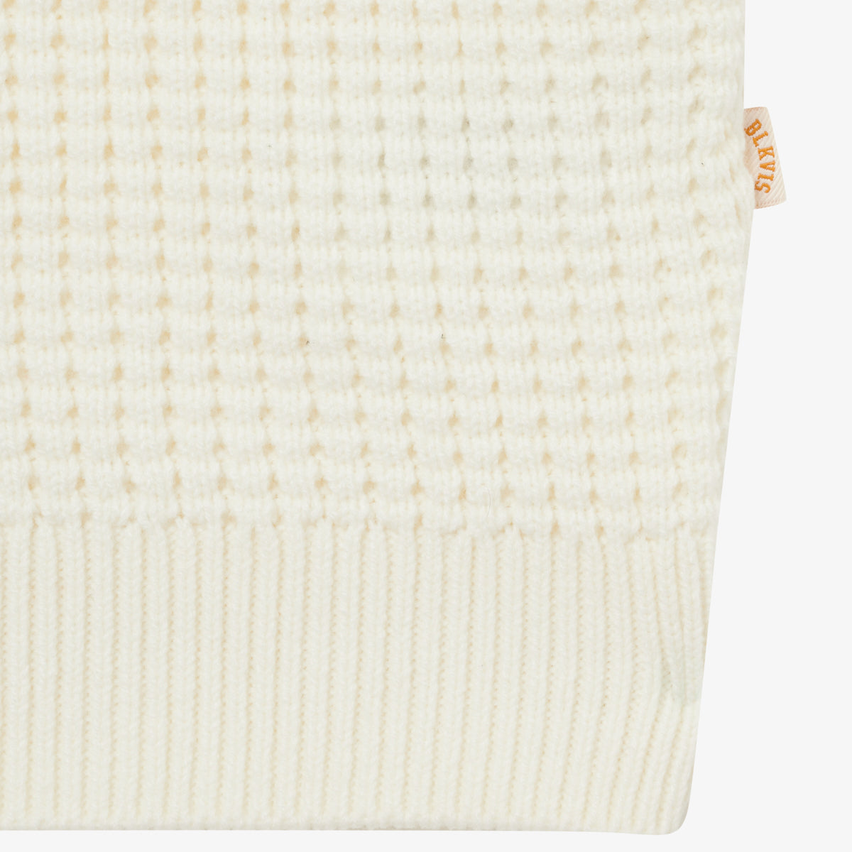 WAFFLE KNIT POLO - WHITE