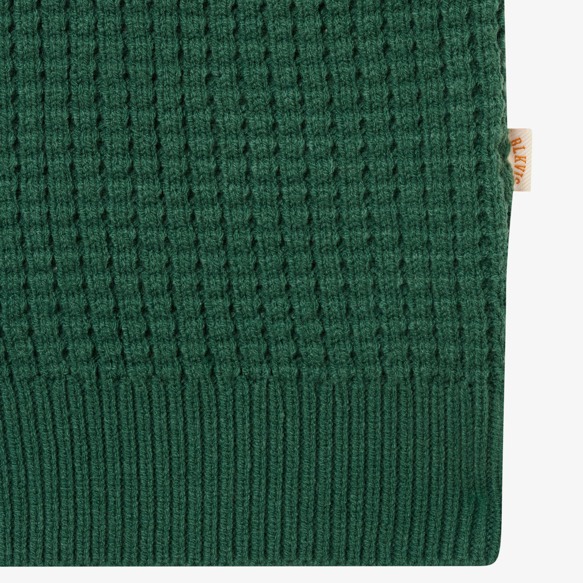 WAFFLE KNIT POLO - HUNTER GREEN