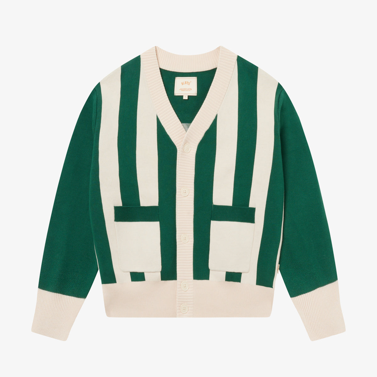 STRIPED CARDIGAN - HUNTER GREEN