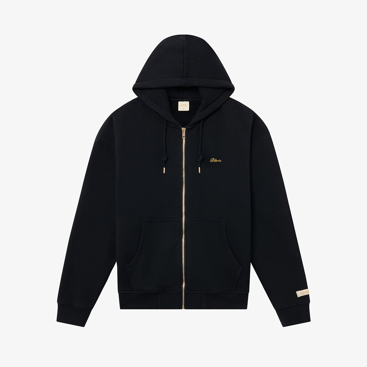 SCRIPT LOGO ZIP HOODY - BLACK