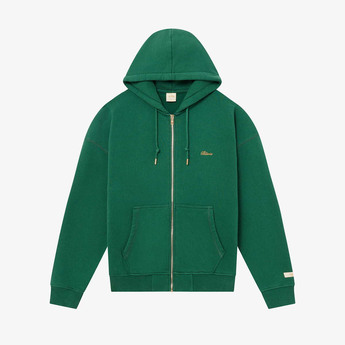 SWEAT À CAPUCHE ZIPPÉ AVEC LOGO SCRIPT - VERT CHASSEUR