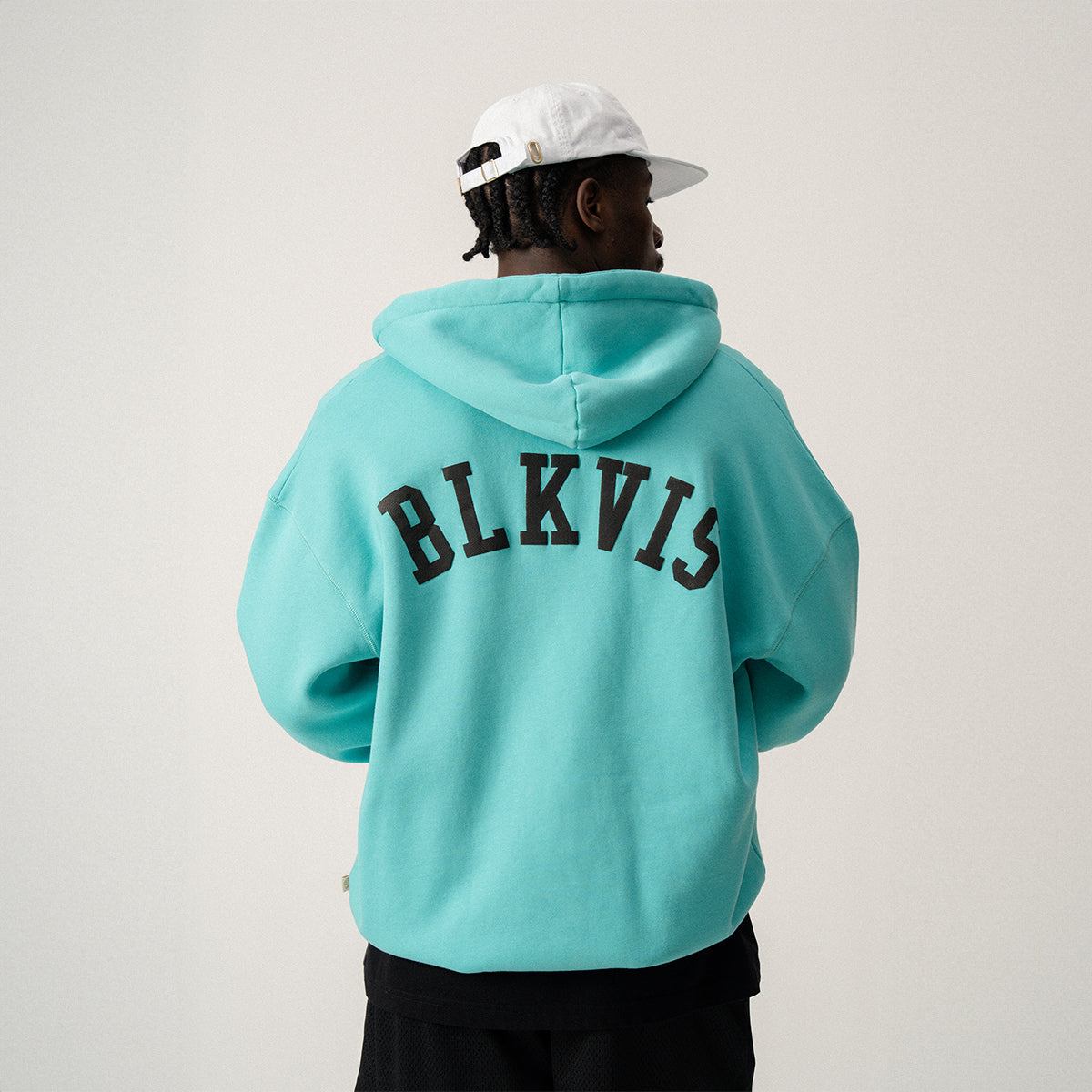 LOGO ZIP HOODY - BLUE TURQUOISE