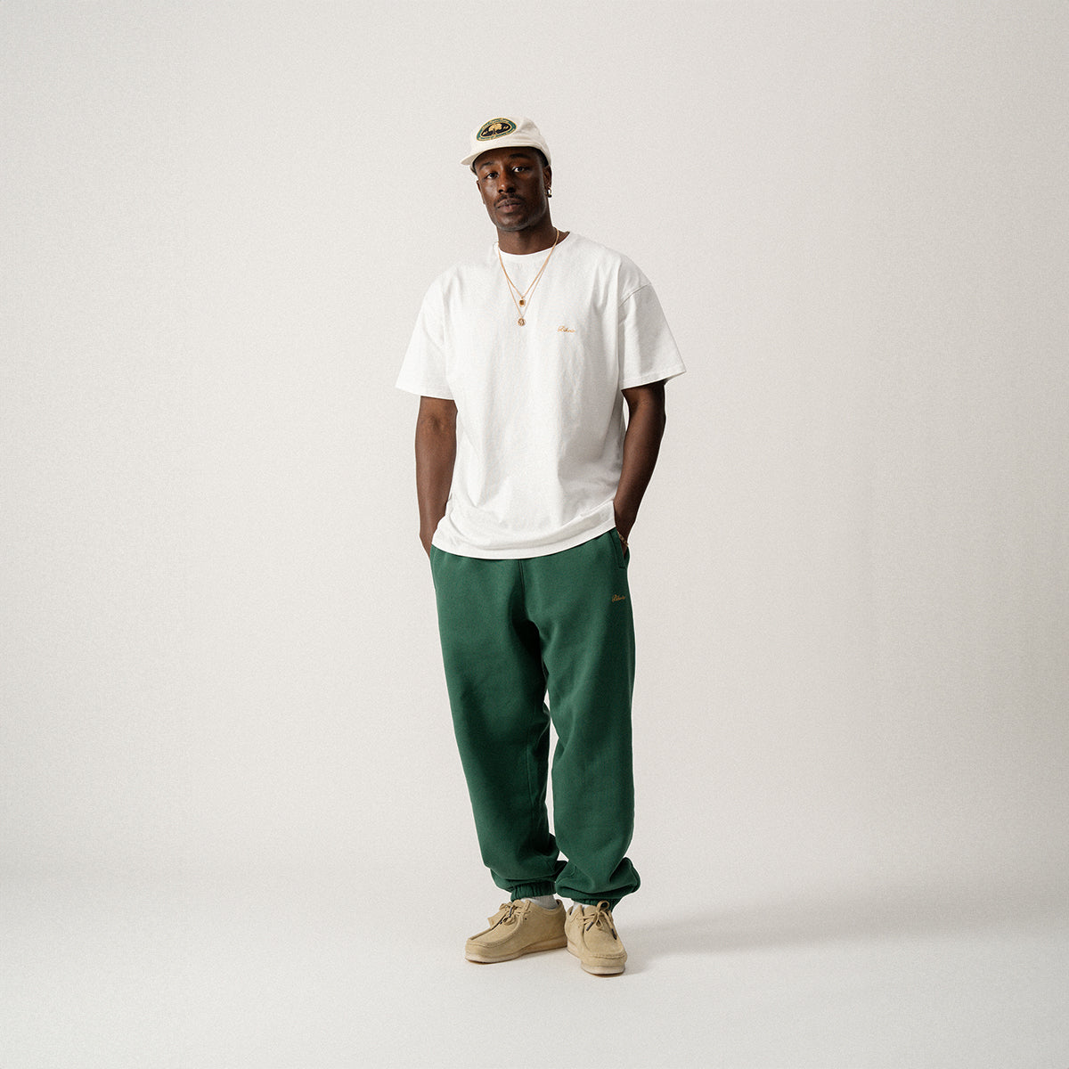 PANTALON DE SWEAT AVEC LOGO SCRIPT - VERT CHASSEUR