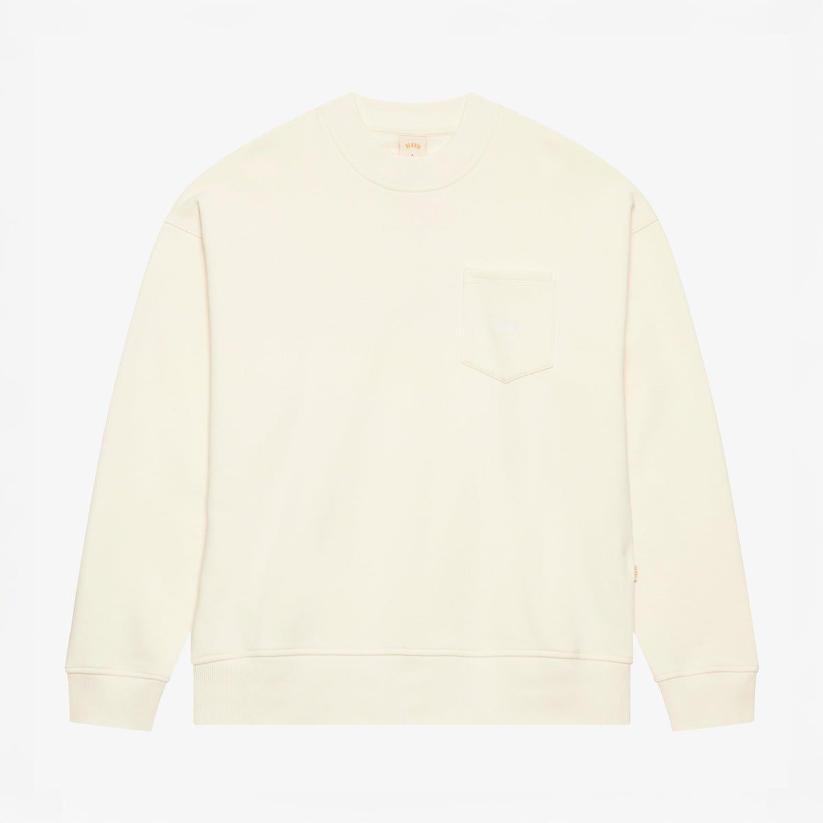 BLKVIS LOGO POCKET CREWNECK - ANTIQUE WHITE