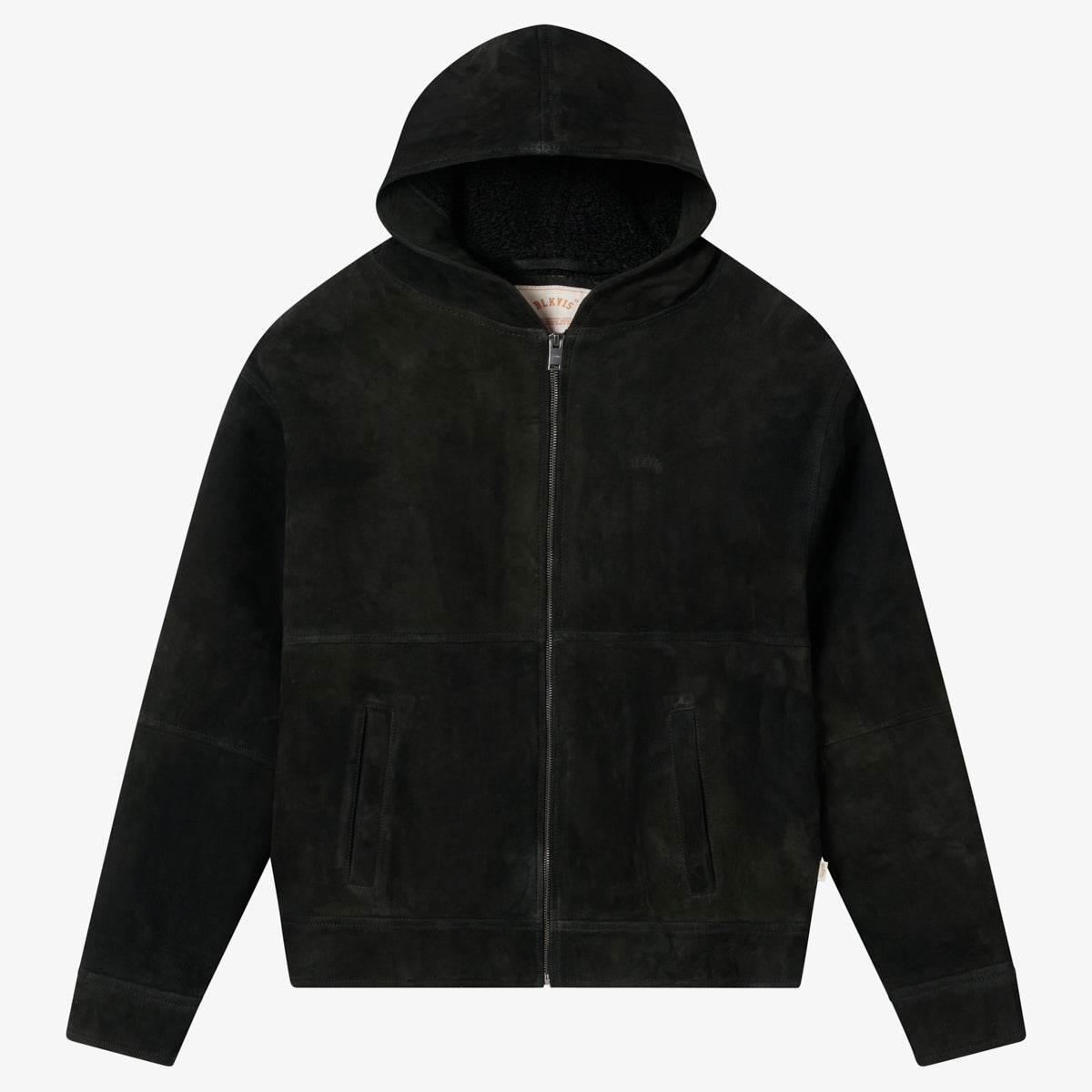 BLKVIS HOODED LEATHER JACKET - BLACK