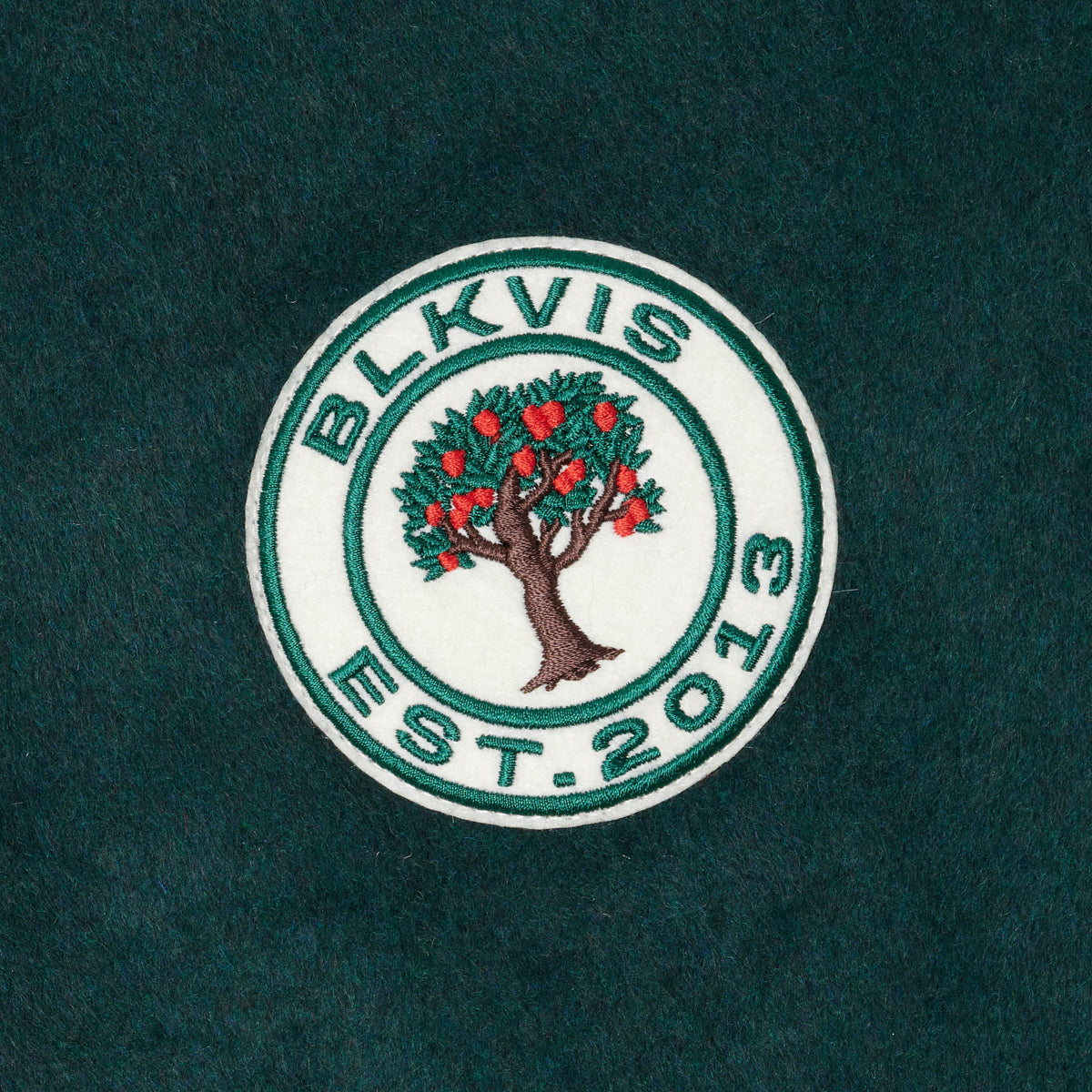 BLKVIS SOURCE WOOL TEDDY VARSITY JACKET - DARKEST SPRUCE