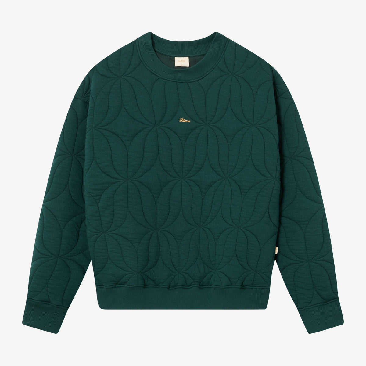 BLKVIS SCRIPT QUILTED CREWNECK - DARKEST SPRUCE