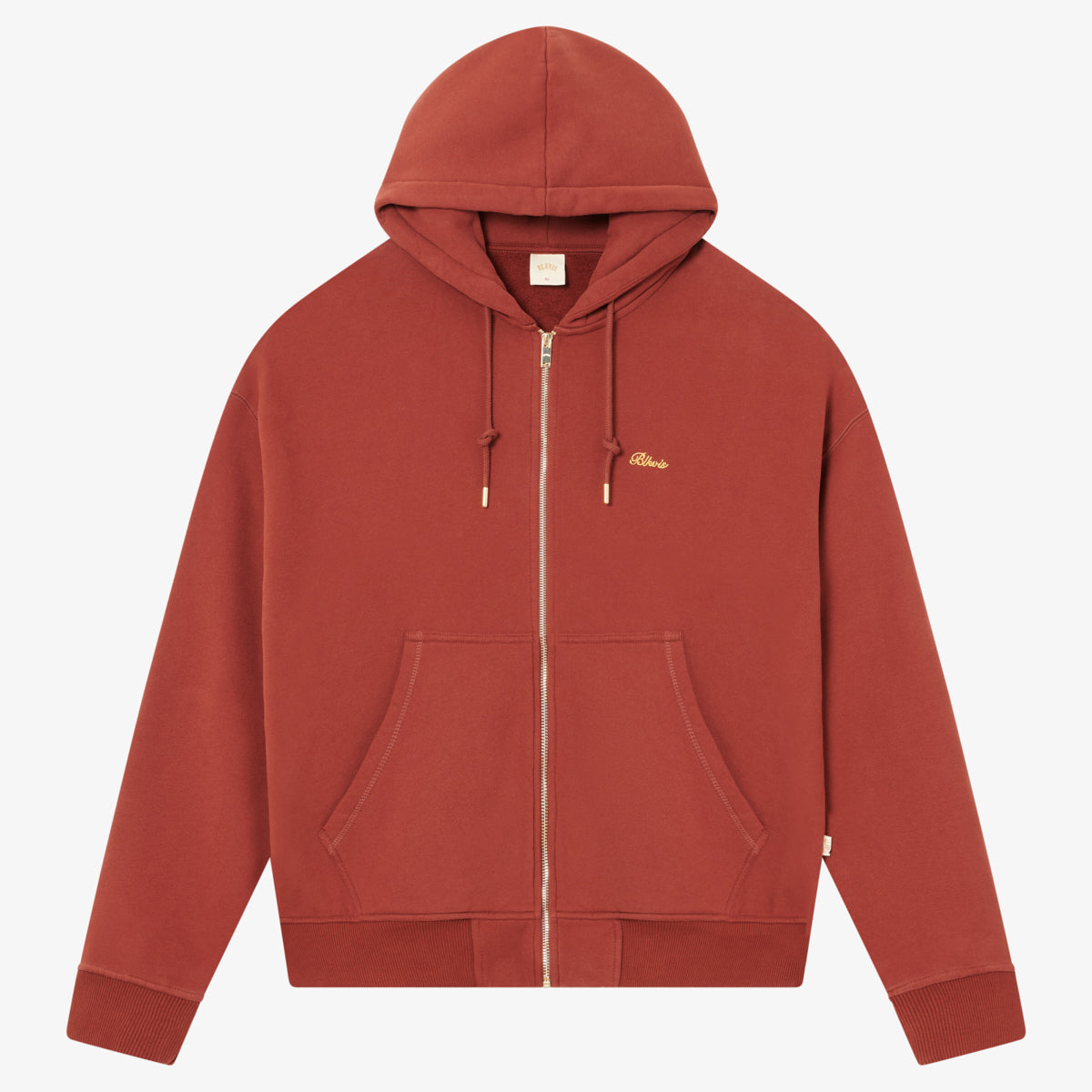 BLKVIS SCRIPT ZIP HOODY - MADDER BROWN