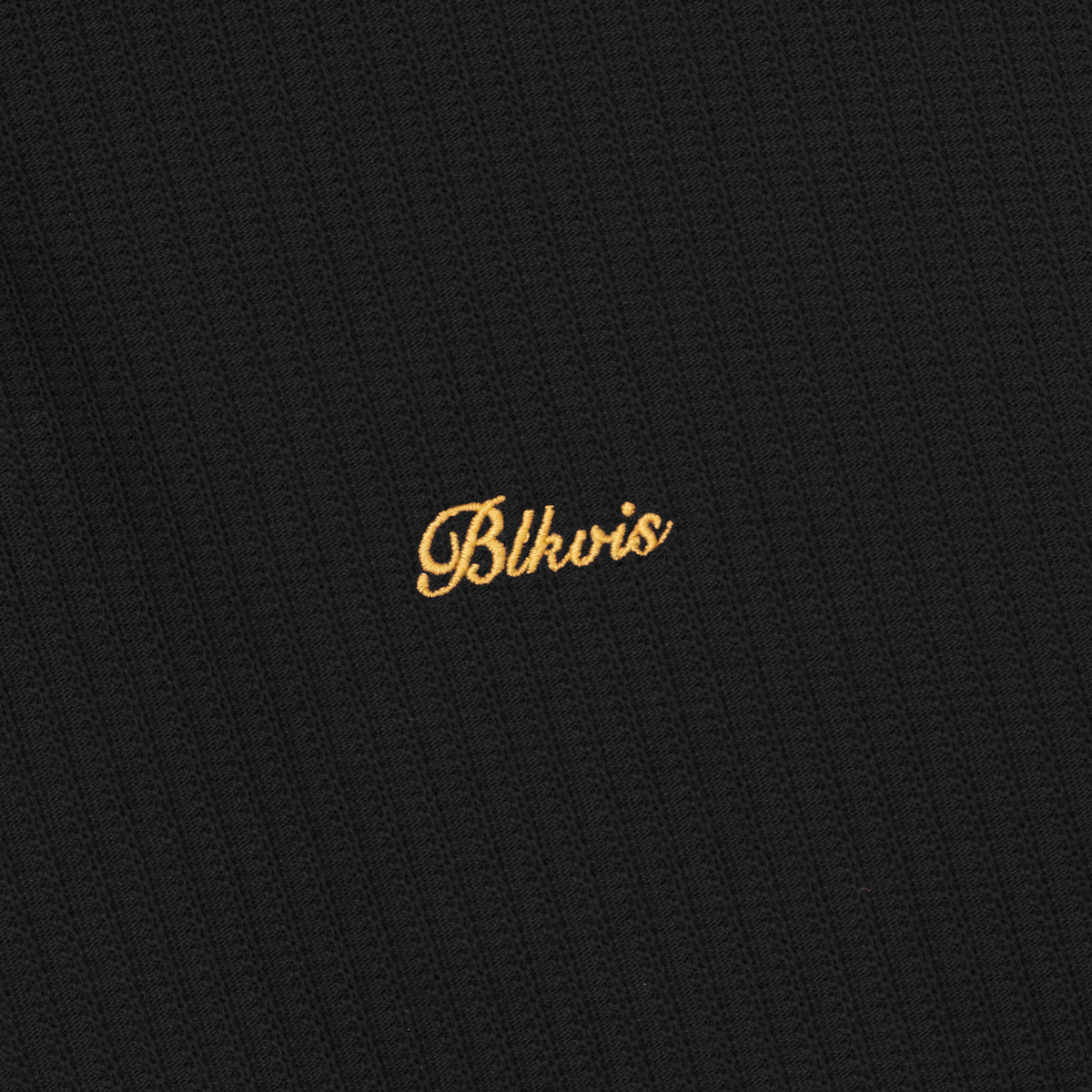 BLKVIS SCRIPT POINTELLE LONGSLEEVE POLO - BLACK