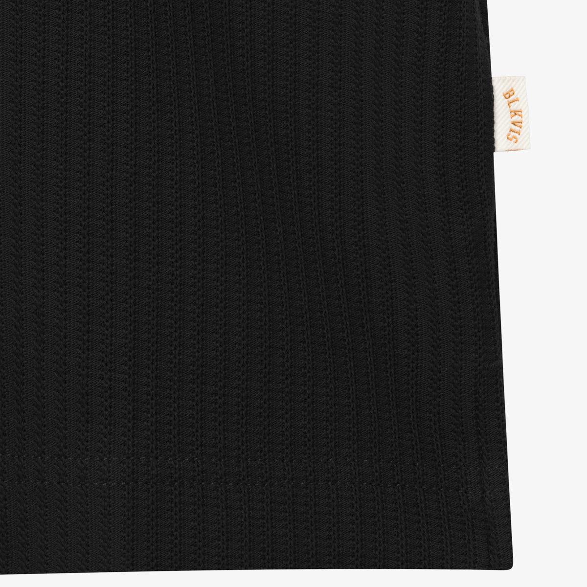 BLKVIS SCRIPT POINTELLE LONGSLEEVE POLO - BLACK