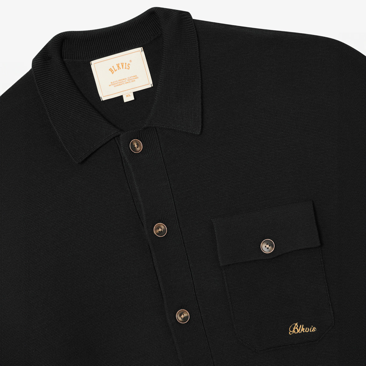 BLKVIS SCRIPT KNIT SHIRT - BLACK