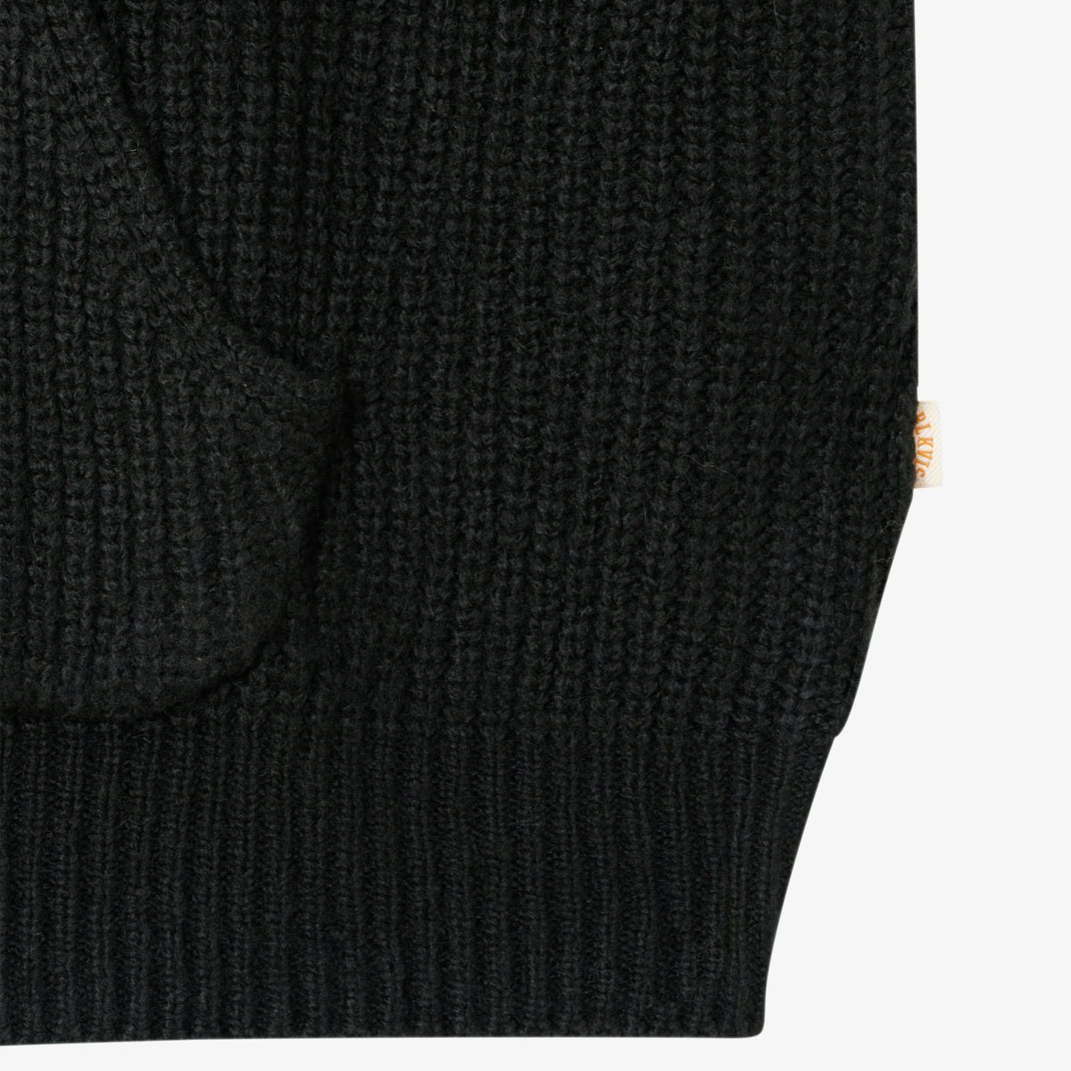 BLKVIS SCRIPT HEAVY KNIT HOODY - BLACK