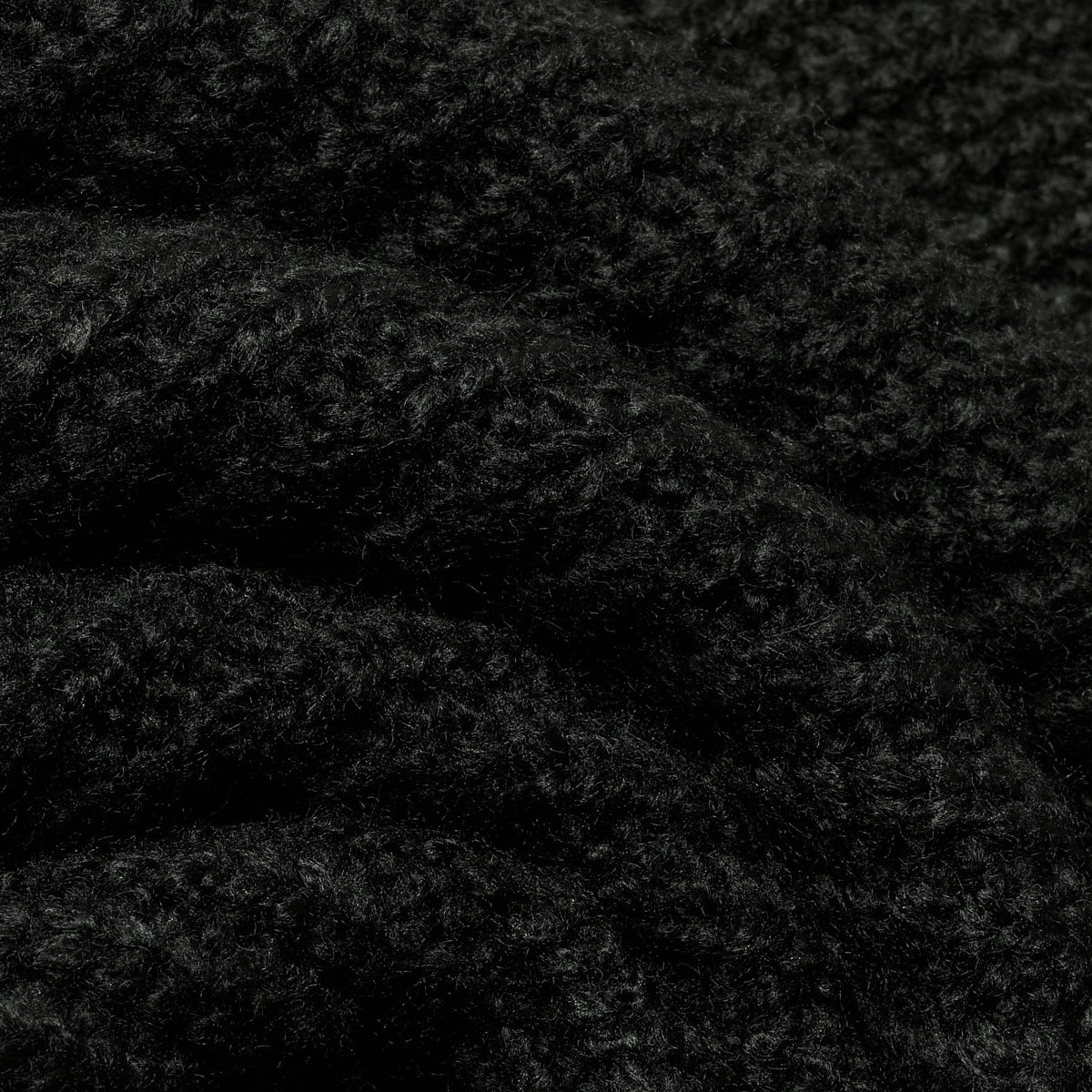 BLKVIS SCRIPT HEAVY KNIT HOODY - BLACK