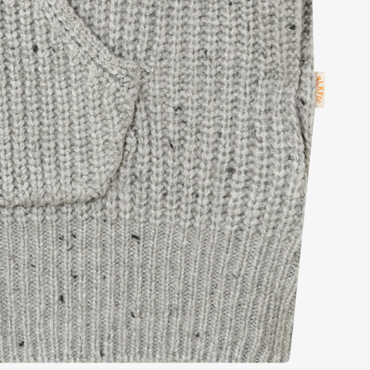 BLKVIS SCRIPT HEAVY KNIT HOODY - MID GREY HEATHER