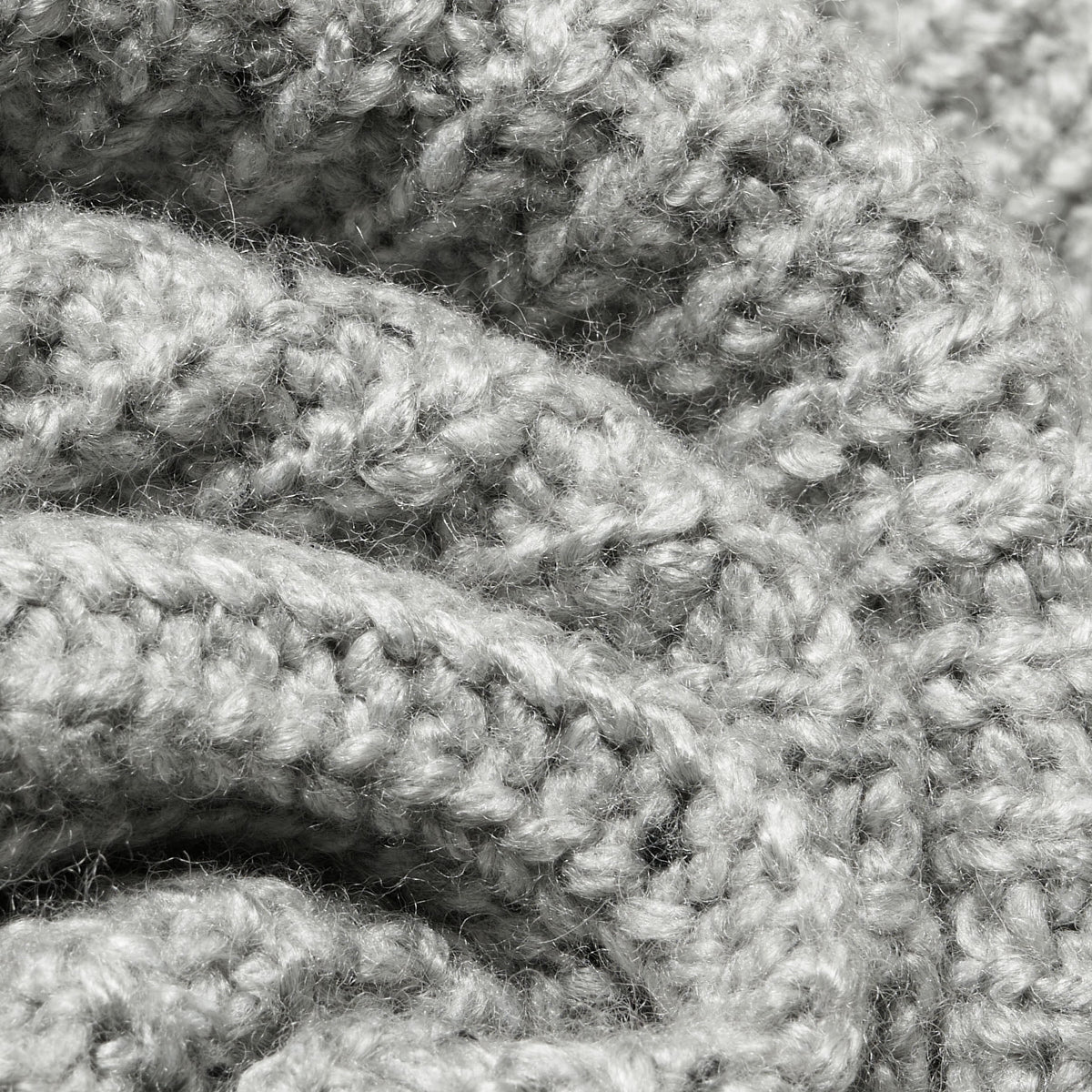 BLKVIS SCRIPT HEAVY KNIT HOODY - MID GREY HEATHER