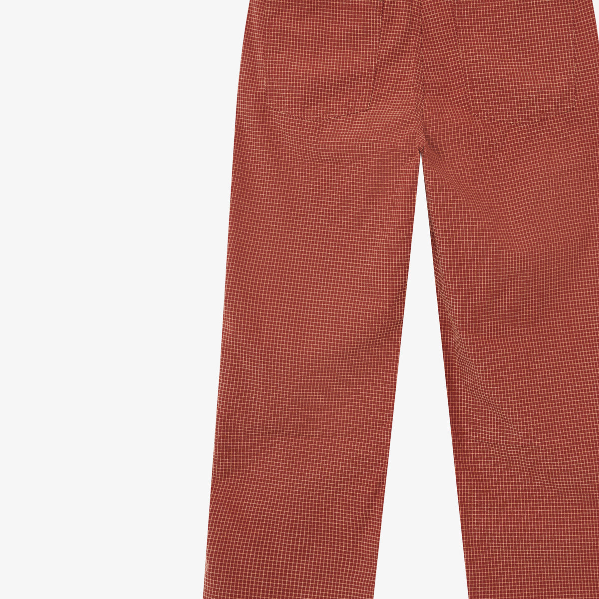 BLKVIS CHECKED CHENILLE PANTS - MADDER BROWN