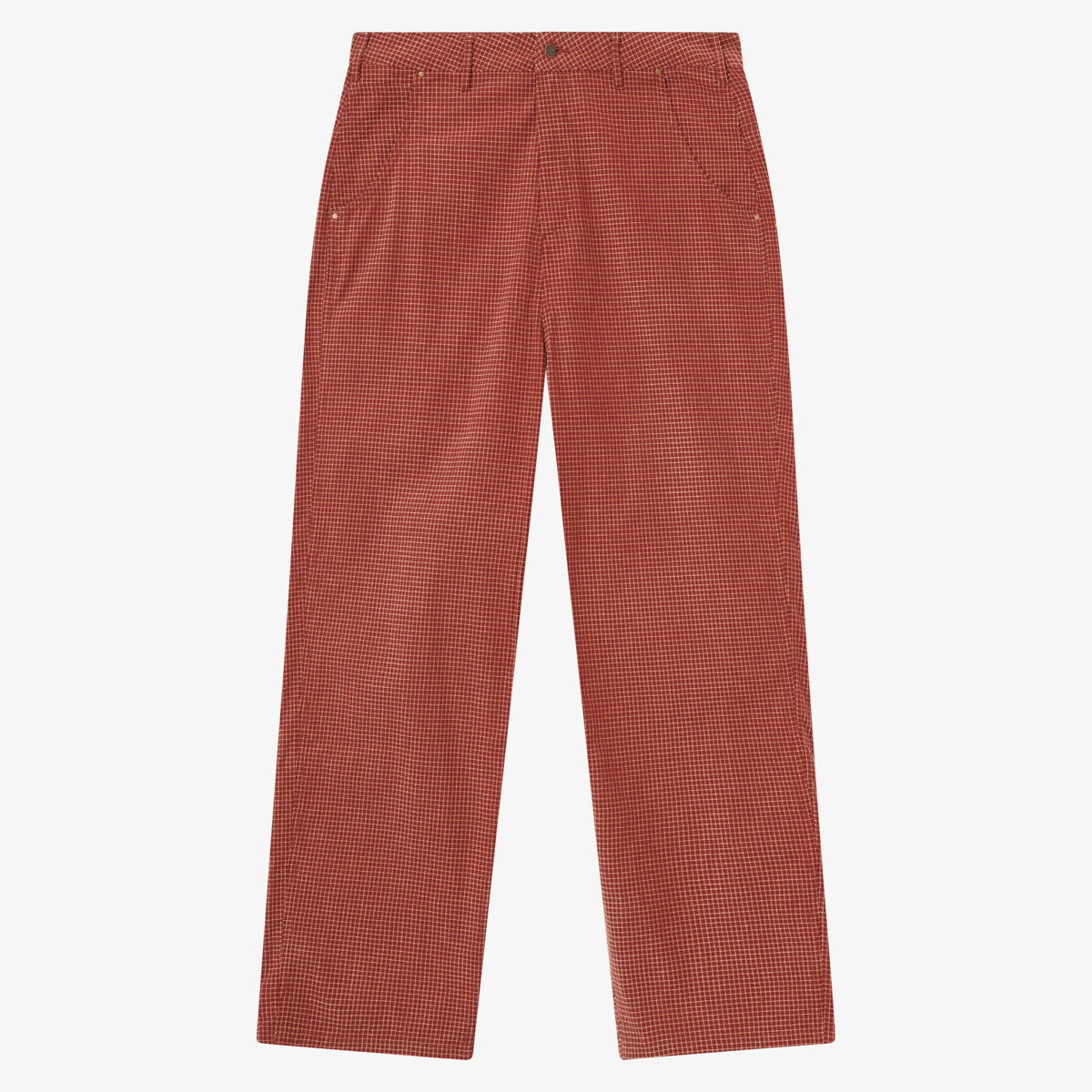 BLKVIS CHECKED CHENILLE PANTS - MADDER BROWN