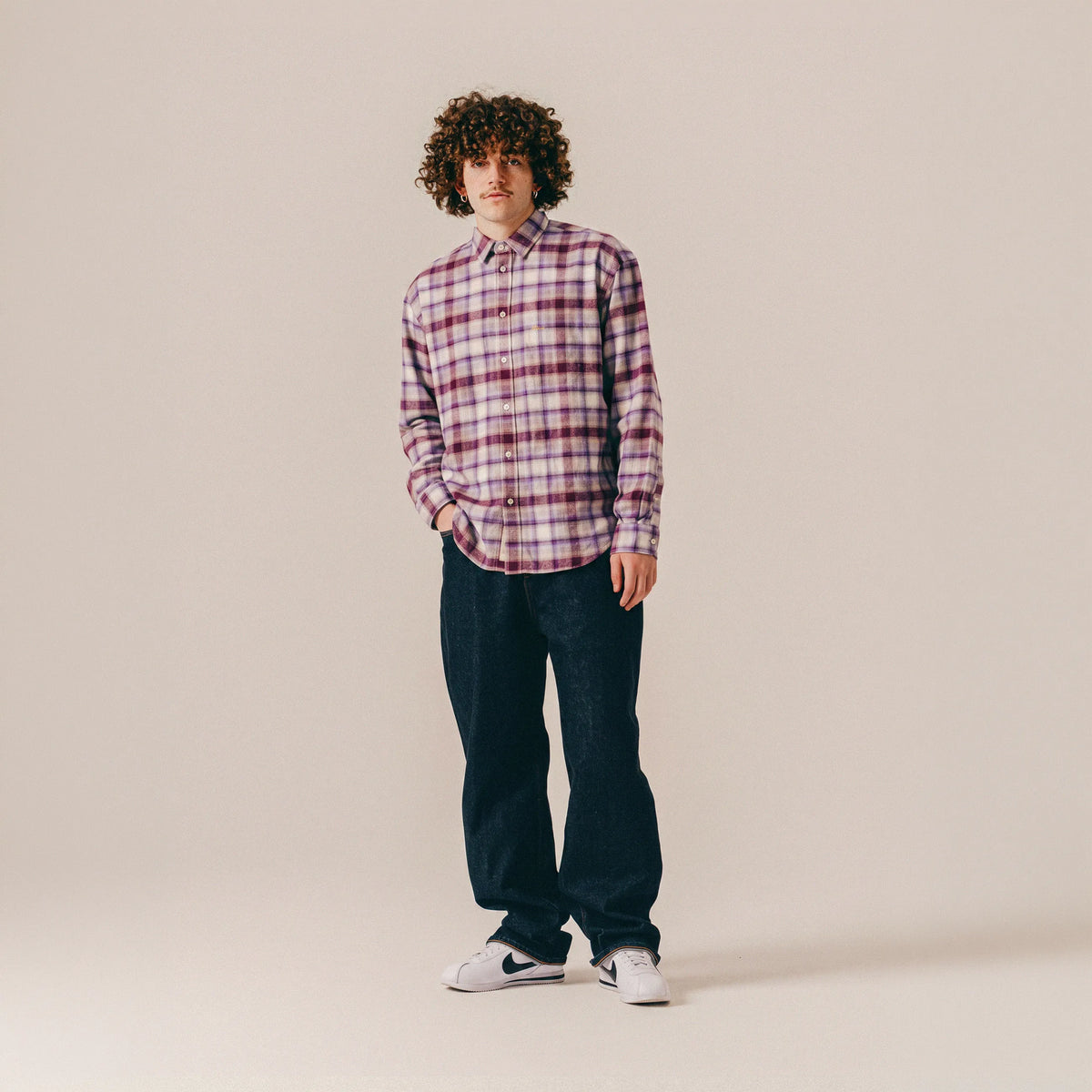 SHADOWCHECK FLANNEL SHIRT - PAPYRUS