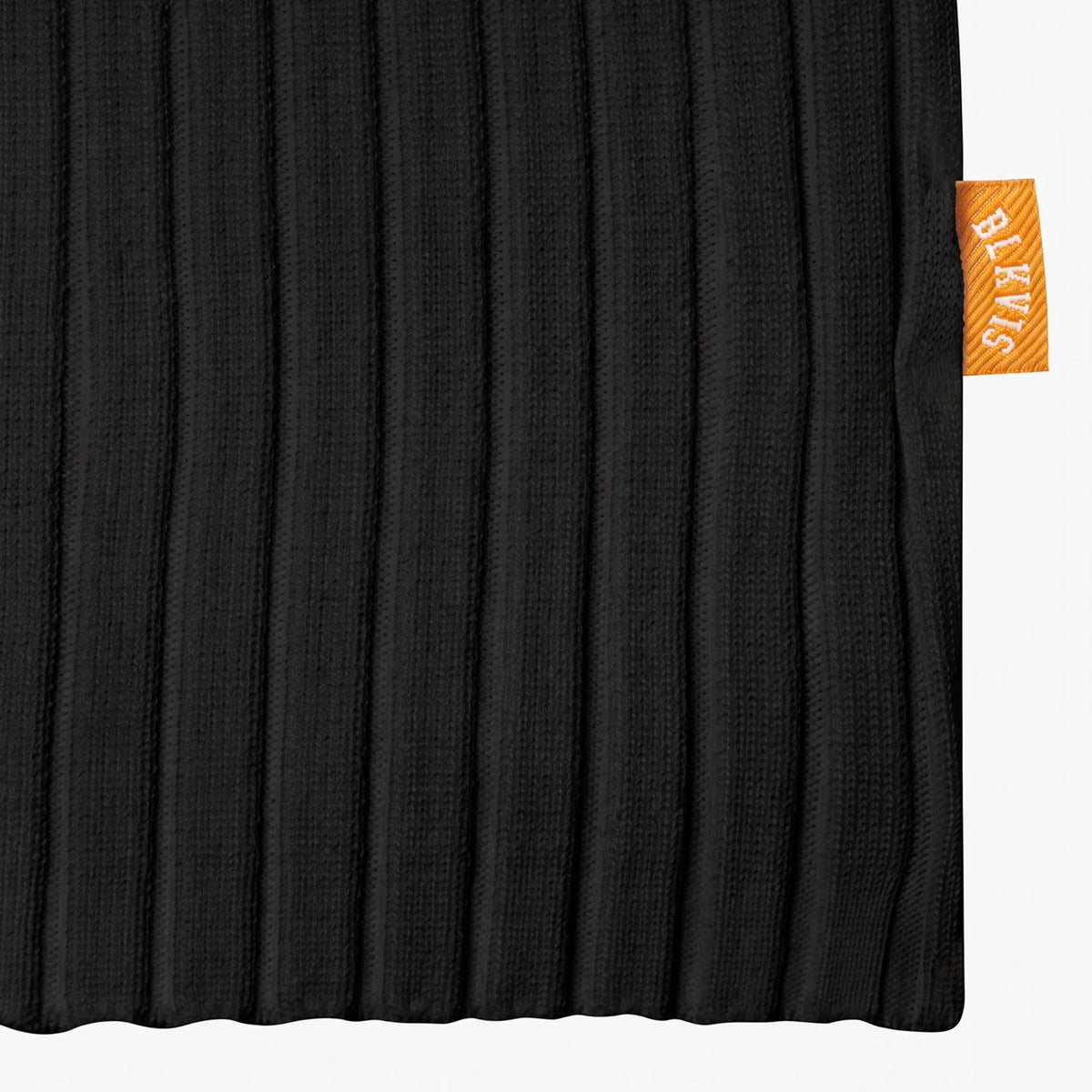 RIB KNITTED POLO - BLACK