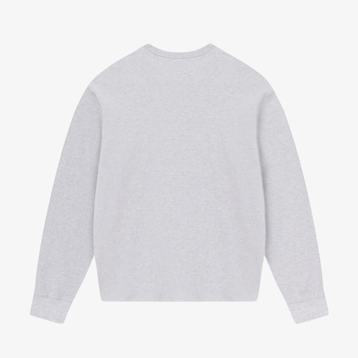 SCRIPT WAFFLE LONGSLEEVE - LIGHT GREY HEATHER