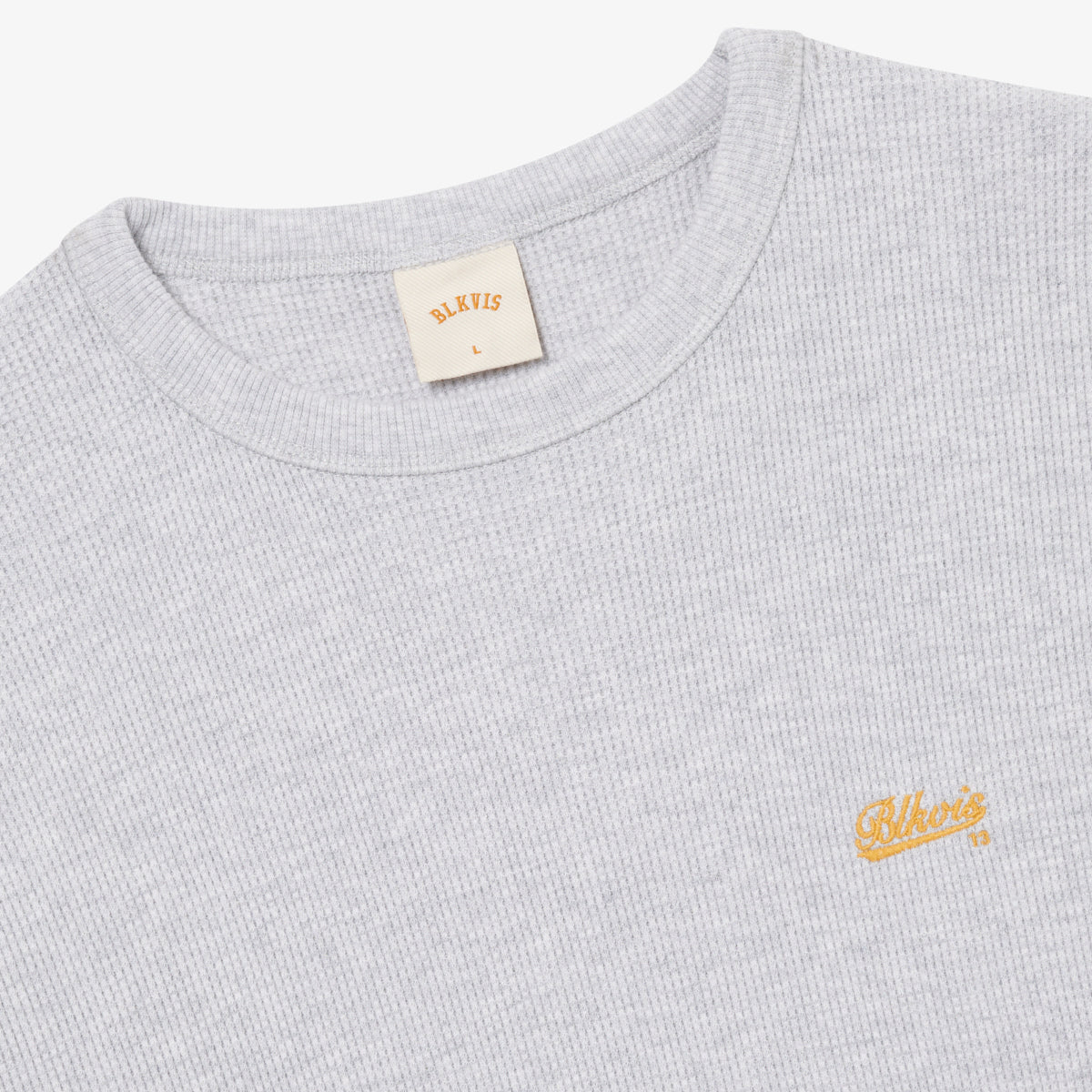 SCRIPT WAFFLE LONGSLEEVE - LIGHT GREY HEATHER