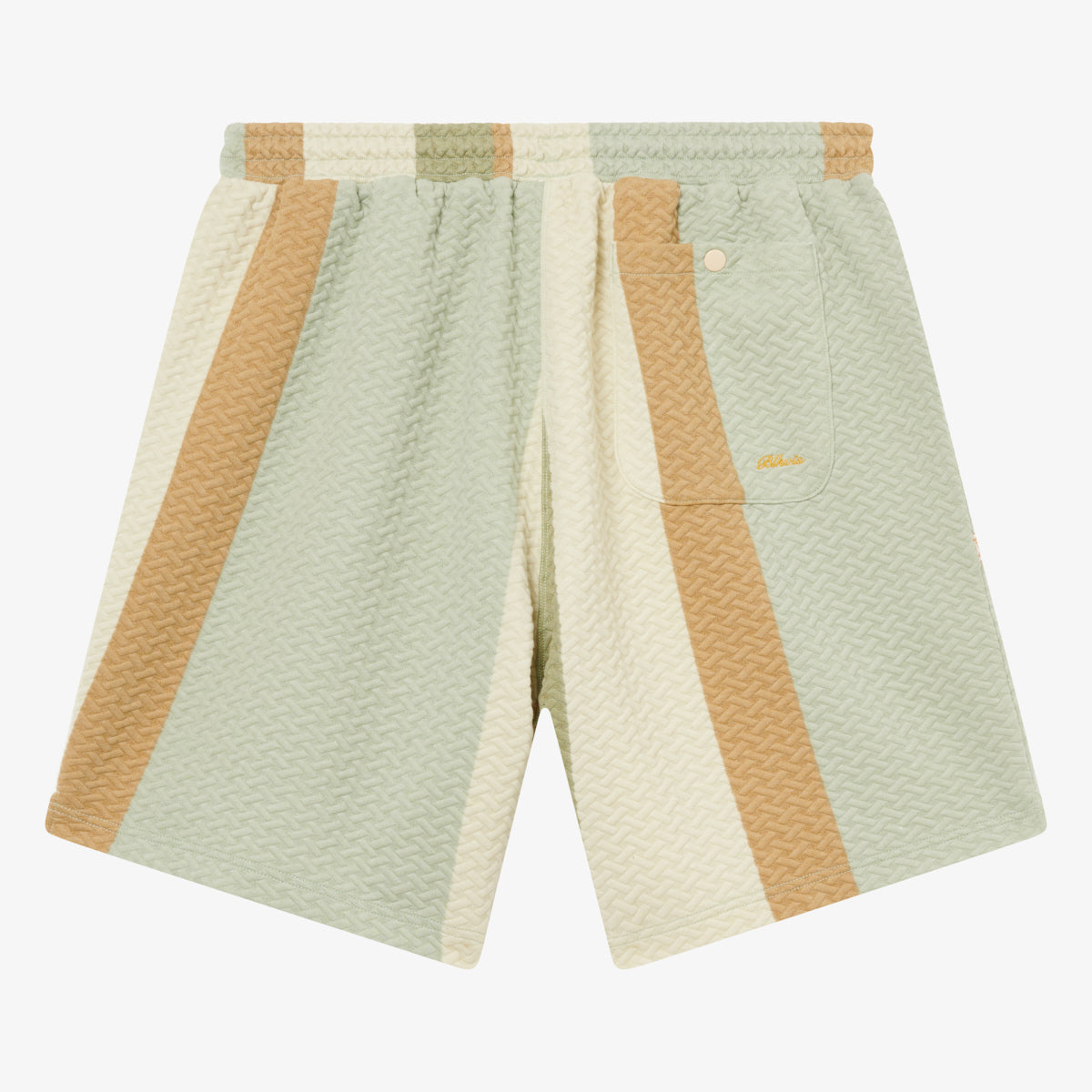 STRIPED QUILTED SHORTS - LAUREL GREEN