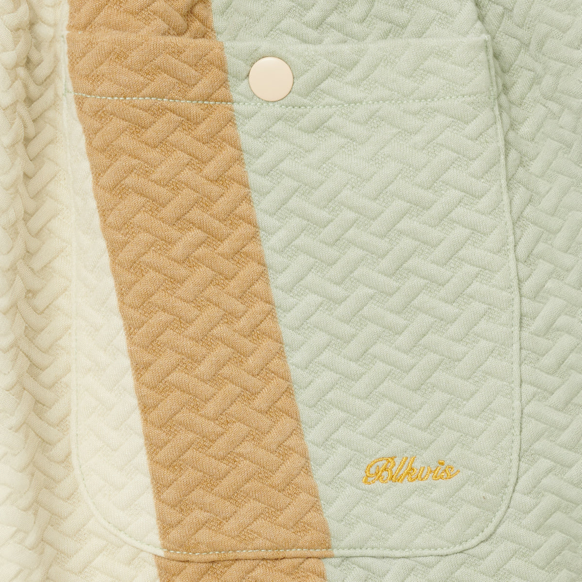 STRIPED QUILTED SHORTS - LAUREL GREEN