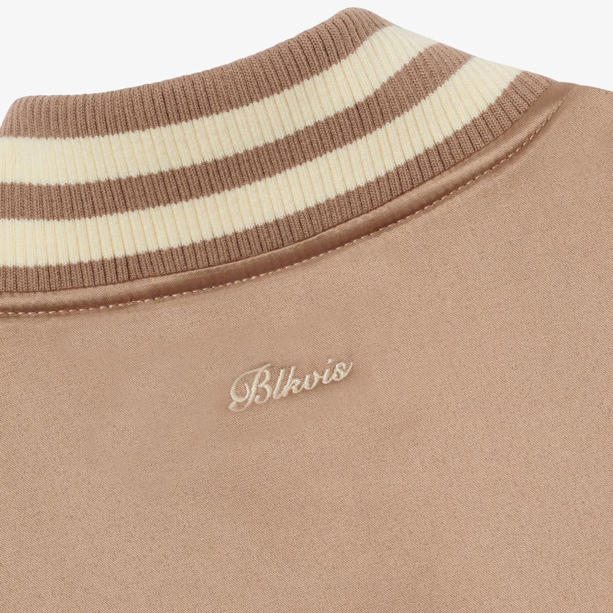WASHED SATIN VARSITY JACKET - GINGER SNAP