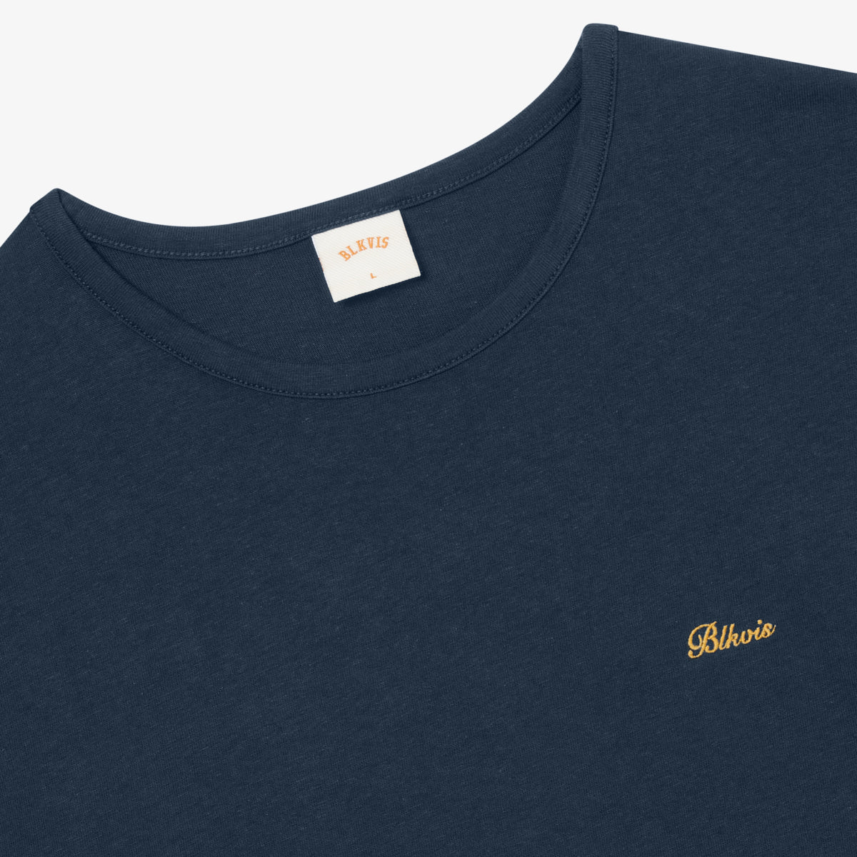 LINEN SCRIPT TEE - BLUEBERRY
