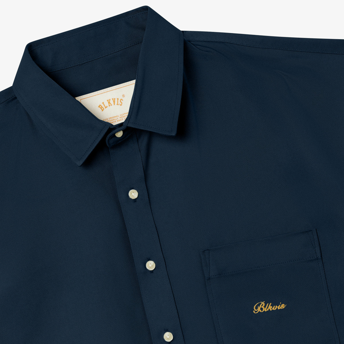 TENCEL BOXY SHORTSLEEVE SHIRT - BLUEBERRY